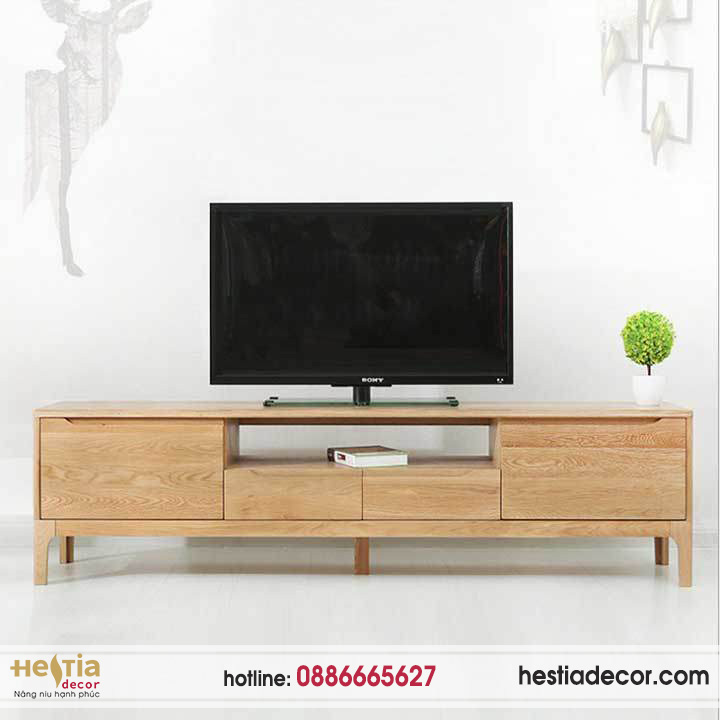 Kệ tivi gỗ tần bì tự nhiên phòng khách (KTV08) » Hestiadecor